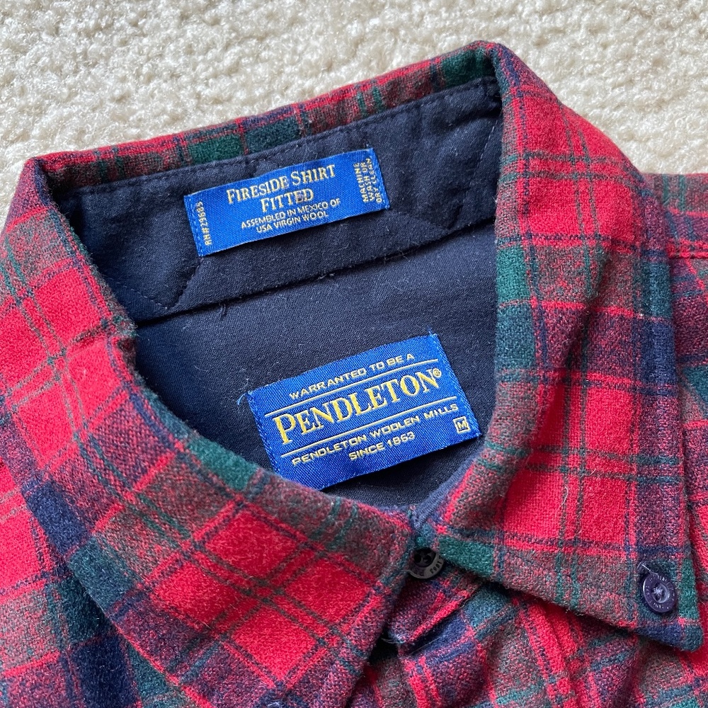 Pendleton Wool Button-Down Fireside Shirt, Medium, Tartan Plaid